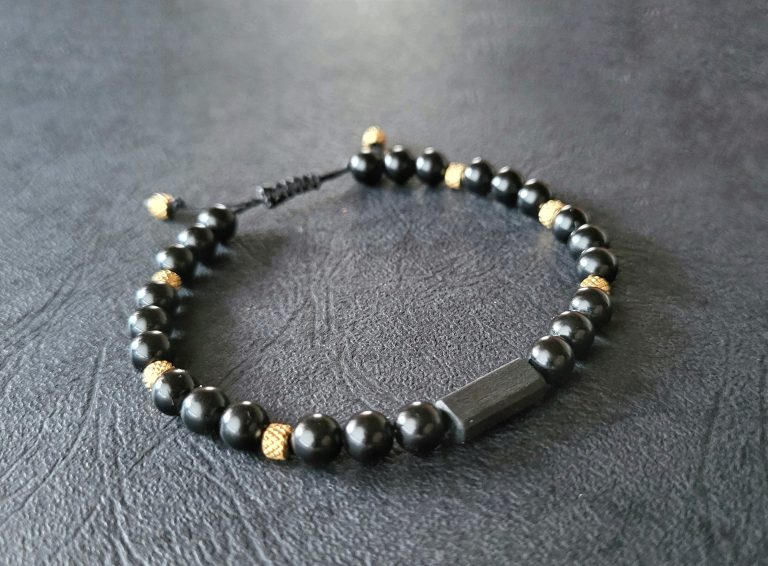 bracelets-hommes-bois-ébène-perles-onyx-fait-main-cowboy8