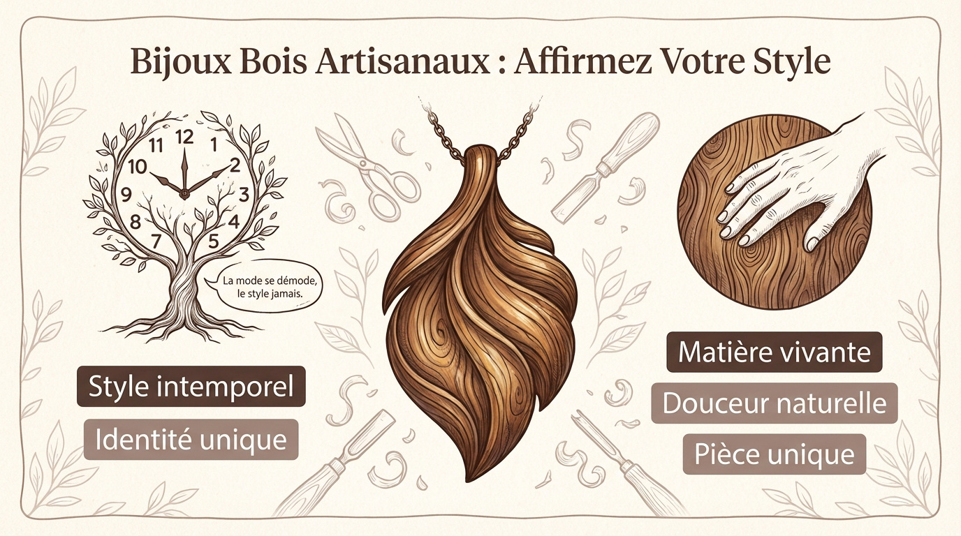 Bijoux en bois artisanaux et style personnel unique